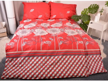 Aaryans bavlněné povlečení Poppy červené 140x200/70x90cm