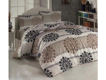 Bavlněné povlečení DeLuxe modré ornamenty 140x200/70x90