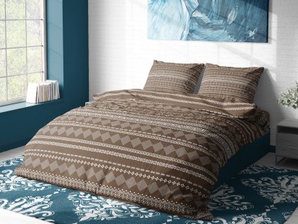 Aaryans bavlněné povlečení Lea hnědé 140x200/70x90cm