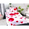 Set přikrývka 140 x 200cm + polštář 70 x 90cm /3D RŮŽE ČERVENÁ