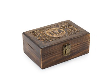 AWM Vyřezávaná Mangová Krabička na Čaj - (6 přihrádek) 23x15x9.5cm 1ks