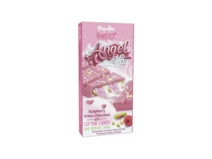 Beyoglu Angel Hair malinová biela čokoláda s pistáciovou náplňou a cukrovou vatou 185 g Superstrava.sk staráme sa o Vaše zdravie