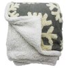 HOME ELEMENTS Deka s beránkem 150 x 200 cm zimní vzor s vločkami sivá 1ks