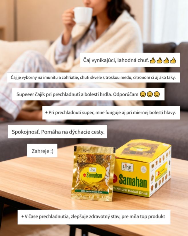 Samahan – oblíbený ajurvédský bylinný čaj je přírodní bylinný přípravek, který přináší rychlou úlevu od příznaků...