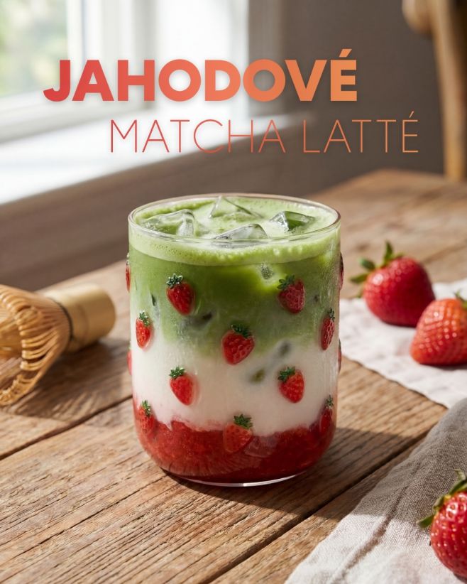 🍓 JAHODOVÉ MATCHA LATTÉ JAKO Z KAVÁRNY! 💚 Tento tříbarevný estetický zázrak jste už určitě viděli, ale věděli jste, že si...
