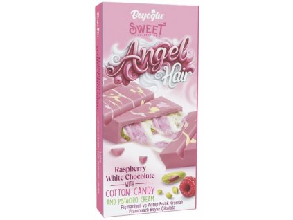 13061 beyoglu angel hair malinova biela cokolada s pistaciovou naplnou a cukrovou vatou 185 g