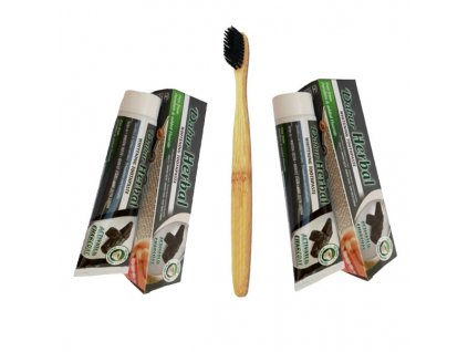 2x Pastă de dinți pentru albire Dabur cu cărbune activ 100ml + periuță de dinți gratuită
