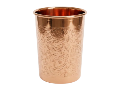 Pure copper mug with a seamless floral pattern – 300 ml/105 g