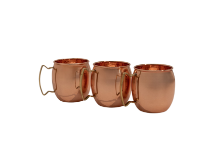 Set de 3 căni netede din cupru pur – 3 x 470 ml