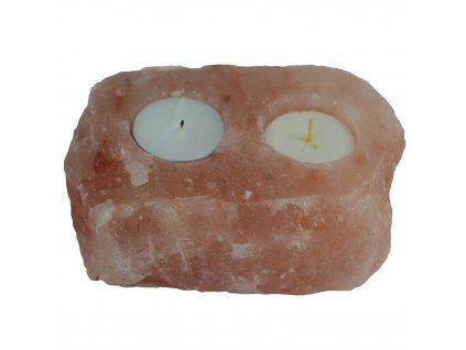 Natural Salt Candle Holder - 2 Holes 1pc