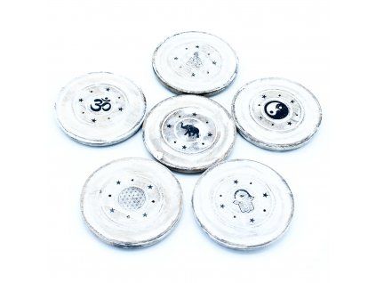 AWM Incense Stick and Cone Holders - White Washed - Disc 1pc
