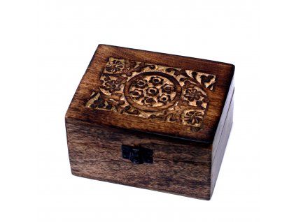 MANGO WOOD FLORAL BOX FOR ESSENTIAL OILS 12pcs