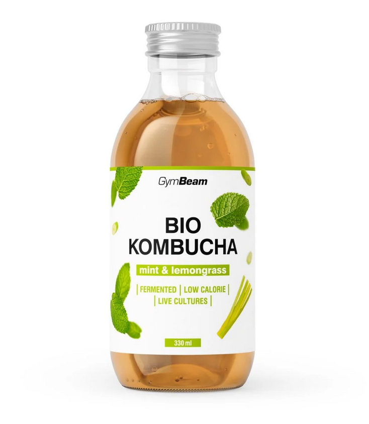 GymBeam BIO Kombucha Mäta & Citrónová tráva 330ml