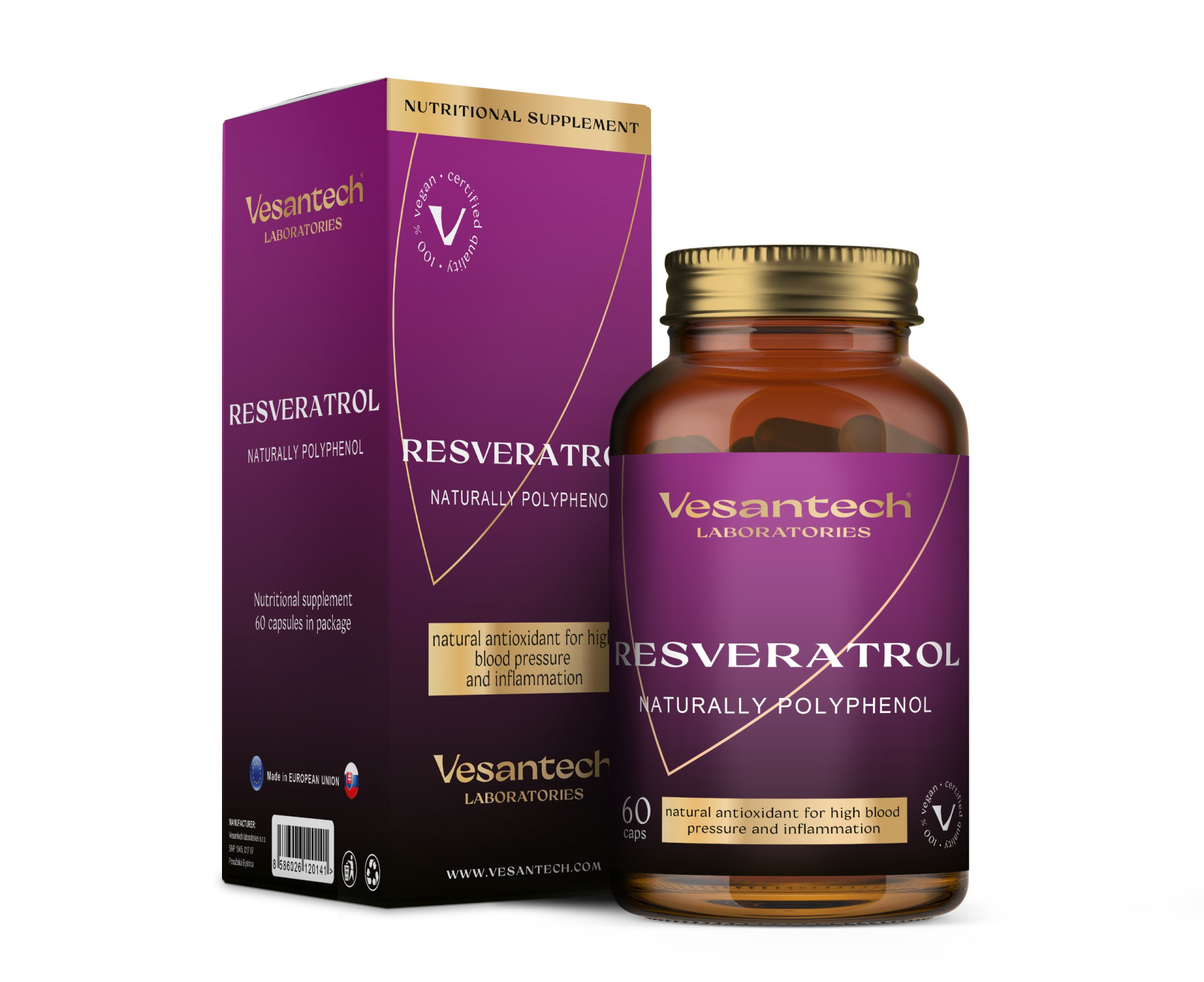 Vesantech TRANS Resveratrol 750mg,60 kapsúl