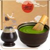 Matcha Set 4 piece Kumo tea bowl chawan 80s matcha whisk holder & spoon
