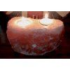 Natural Salt Candle Holder - 2 Holes 1pc
