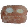 Natural Salt Candle Holder - 2 Holes 1pc