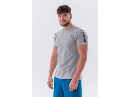 Športové Fit tričko Essentials 326 bledá sivá NEBBIA