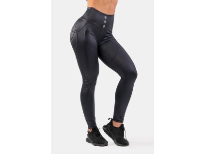 Glossy look bubble butt legíny s vysokým pásom 586