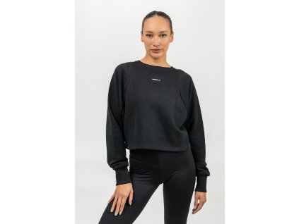 483 Crop Crew Neck Sweatshirt Black 01