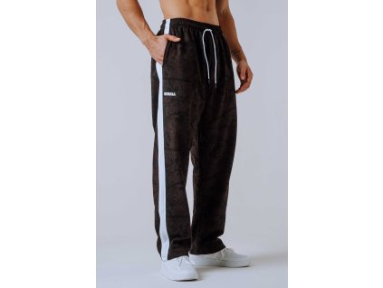 Relaxed fit tepláky POWER 904 dark brown camo NEBBIA