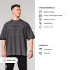 Washed-off oversized tričko NO SHORTCUTS 369 bledá sivá NEBBIA
