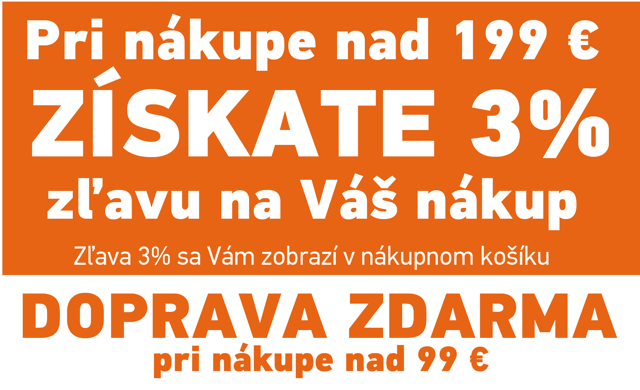 Zľava 3% pri nákupe nad 199 EUR