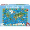 Puzzle mapa sveta - pestrofarebná zem