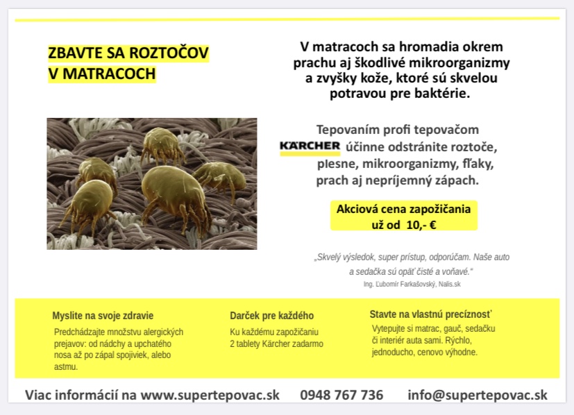  Vedeli ste, že tepovanie domácnosti je potrebné aspoň 1x za rok?