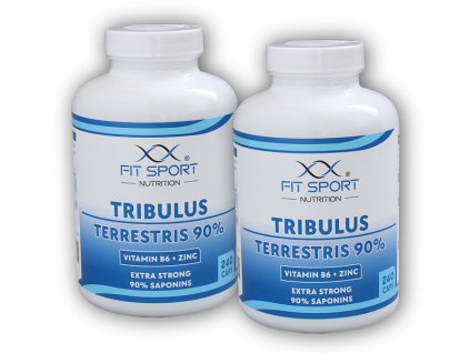 FitSport Nutrition 2x Tribulus Terrestris 90% + Vitamin B6 + Zinc 240 kapslí + šťavnatá tyčinka ZDARMA