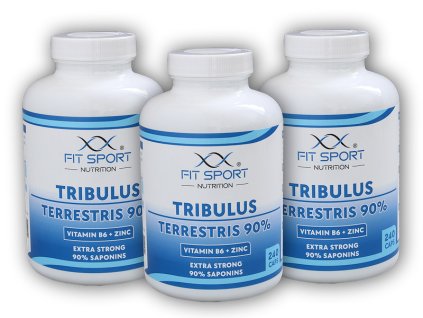 FitSport Nutrition 3x Tribulus Terrestris 90% + Vitamin B6 + Zinc 240 kapslí + šťavnatá tyčinka ZDARMA