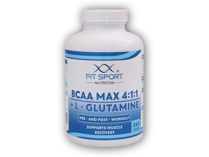 FitSport Nutrition BCAA MAX 4:1:1 + L-Glutamine 240 kapslí