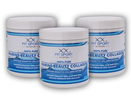 FitSport Nutrition 3x100% Pure Marine Beauty Collagen 250g Bioaktivní kolagen.peptidy VERISOL + šťavnatá tyčinka ZDARMA