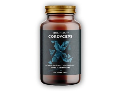 BrainMax Cordyceps extrakt 50% koncentrace polysacharidů 100 rostlinných kapslí