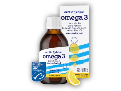 Arctic blue Omega 3 150ml (500mg DHA, 750mg EPA) + šťavnatá tyčinka ZDARMA