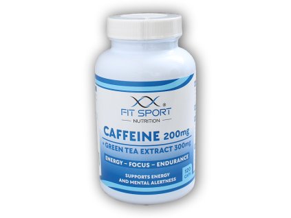 FitSport Nutrition Caffeine 200mg + Green Tea Extract 300mg 120 kapslí - Kofein