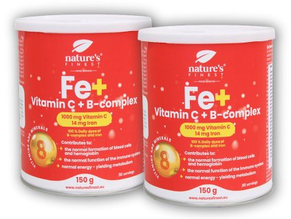 Nature´s Finest 2x Železo + Vitamin C + B-Complex 150g