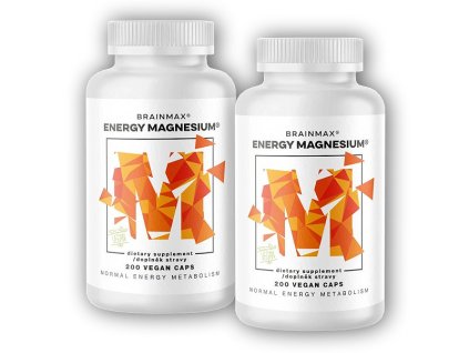 BrainMax 2x Energy Magnesium 1000mg 200 kapslí + šťavnatá tyčinka ZDARMA