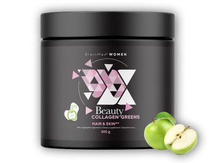BrainMax Women Beauty Collagen Greens 300g (Varianta zelené jablko)