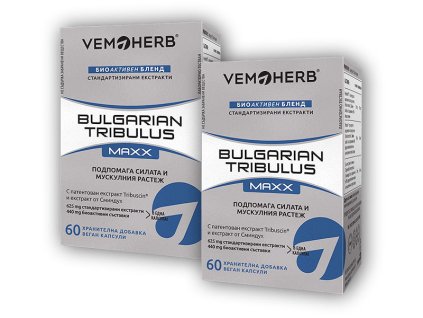 VemoHerb 2x VemoHerb Bulgarian Tribulus Maxx 60 kapslí + šťavnatá tyčinka ZDARMA