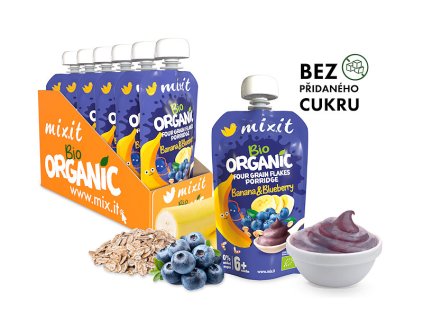 Mixit Mixit BIO ovocná kapsička - Banán a borůvka 110g