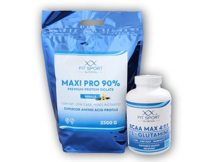 FitSport Nutrition Maxi Pro 90% 2500g + BCAA 4:1:1 240cps (Varianta chocolate)