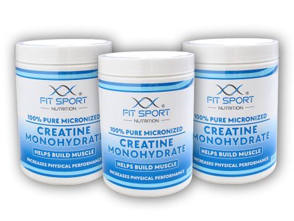 FitSport Nutrition 3x 100% Pure Micronized Creatine Monohydrate 550g