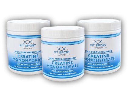 FitSport Nutrition 3x 100% Pure Micronized Creatine Monohydrate 330g