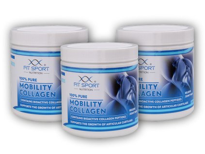FitSport Nutrition 3x 100% Pure Mobility Collagen 300g Bioaktivní kolagenní peptidy SOLUGEL