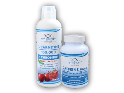 FitSport Nutrition L-Carnitine 150000+Chromium 1000ml+Caffeine 200mg+Green Tea 300mg 120 caps (Varianta orange)