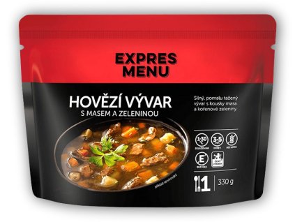Expres Menu Hovězí vývar s masem a zeleninou 330g