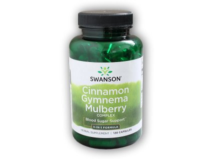 Swanson Cinnamon Gymnema Mulberry Complex 120 kapslí