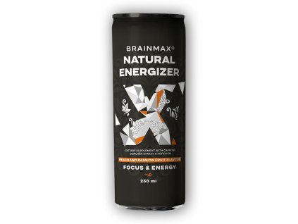 BrainMax Natural Energizer, energetický drink 250ml (Varianta broskev marakuja)