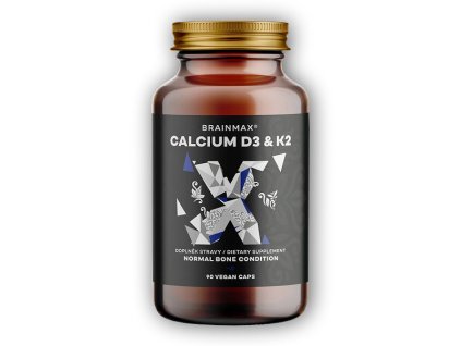 BrainMax Calcium D3 & K2, vápník s vitamínem D3 & K2, 90 rostlinných kapslí